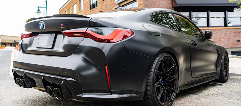 Image of a BMW matte car wrap